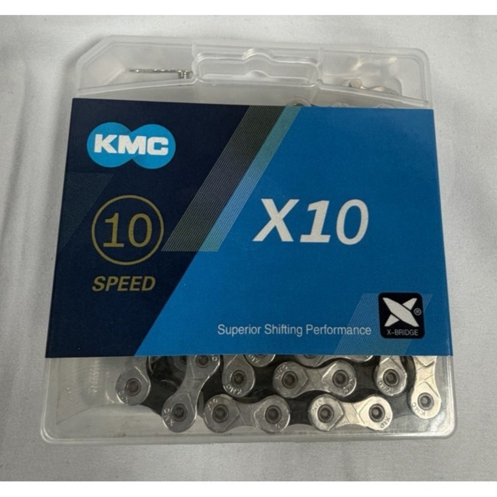 KMC X10‎ 10 Speed Chain 116 Link Silver/Black 1/2"